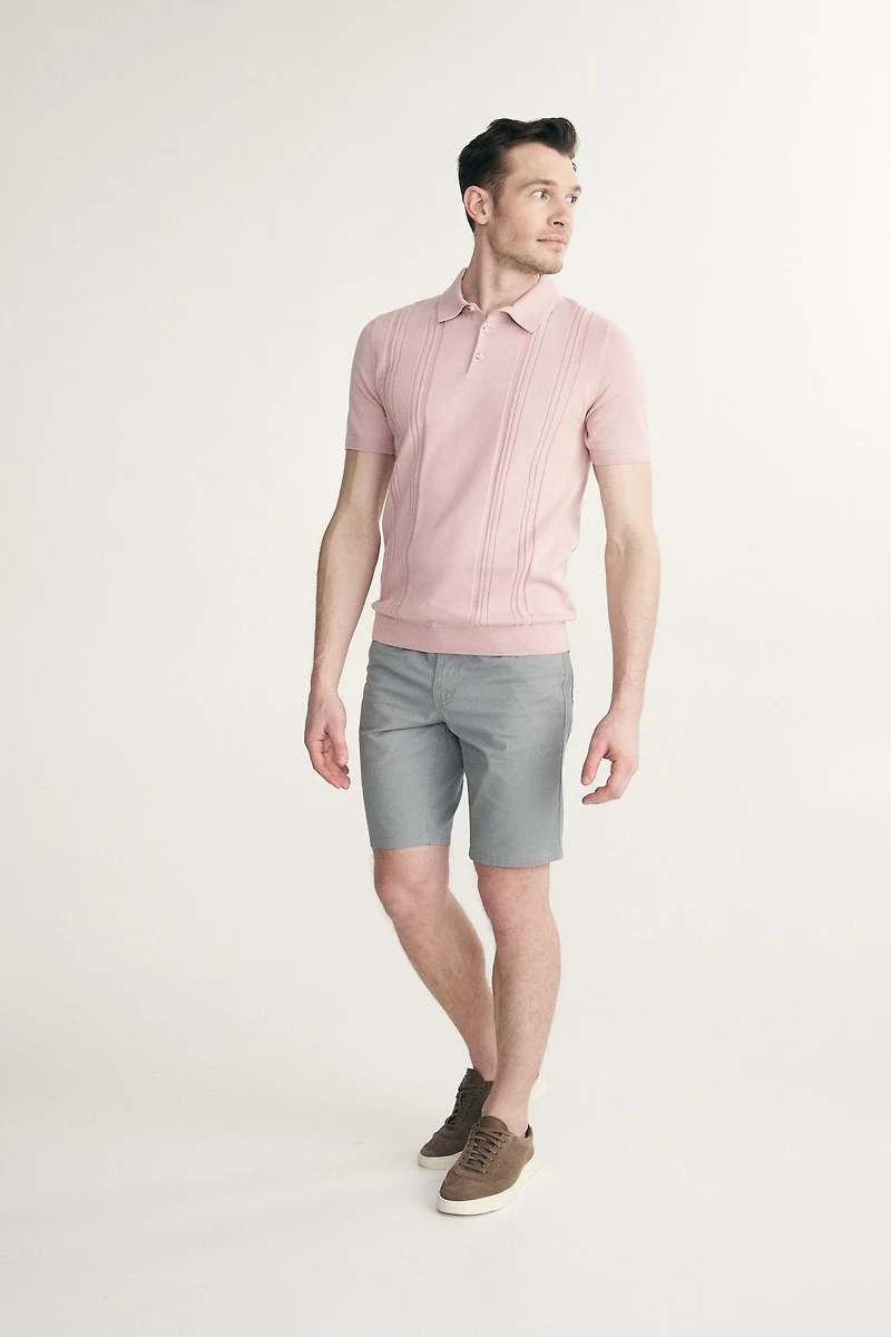 Textured vertical stripes polo