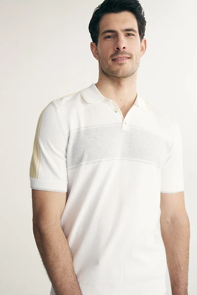 Color block knitted polo