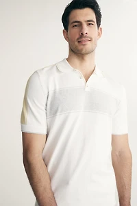 Colour block knitted polo
