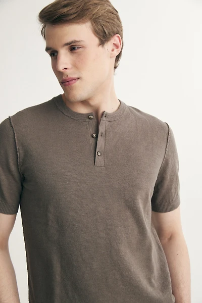 Cotton henley shirt