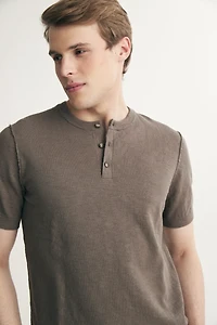 Cotton henley shirt