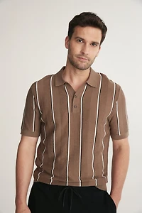 Striped Knit Polo
