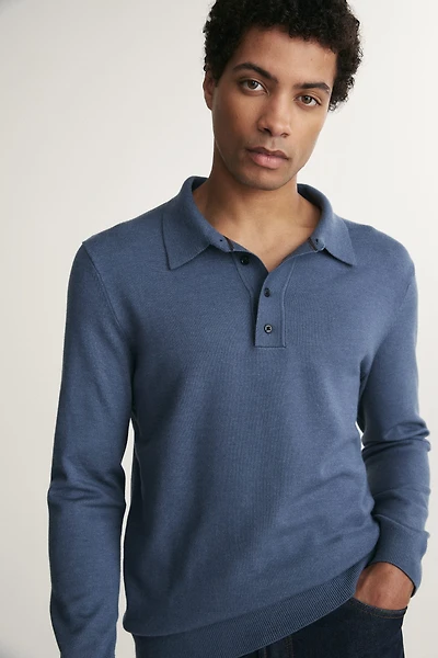 Solid polo sweater