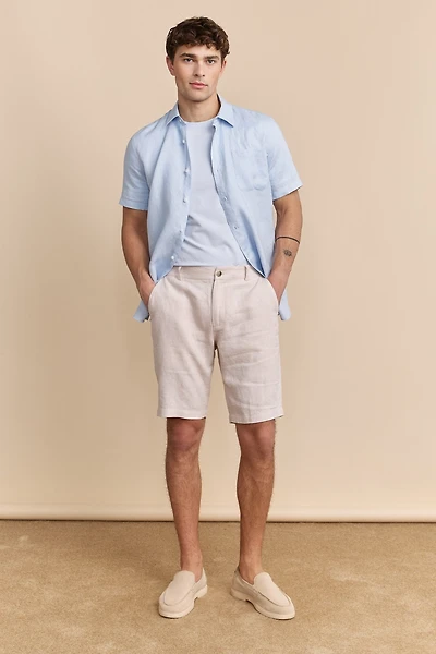 Bermuda de lin à taille élastique