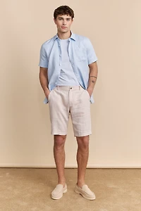 Bermuda de lin à taille élastique