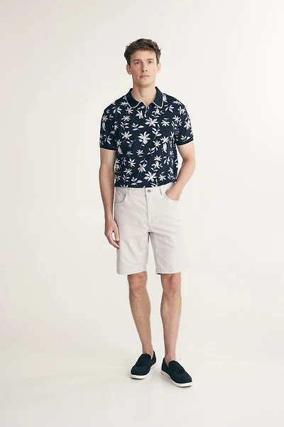 Textured slim fit bermuda