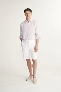 Linen bermuda with drawstring