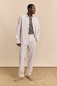 Linen pant with elastic sides