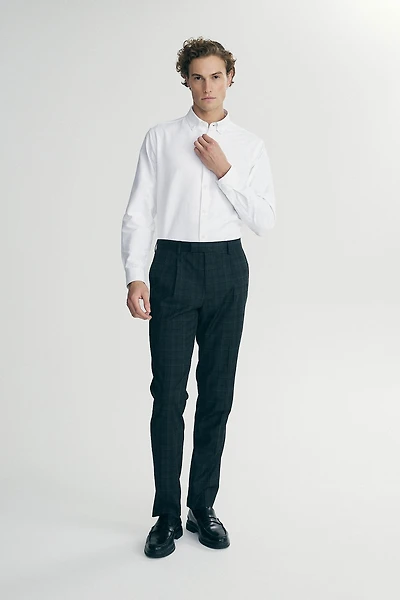 Pantalon à carreaux avec plis