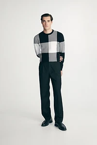 Pantalon à plis avec taille élastique