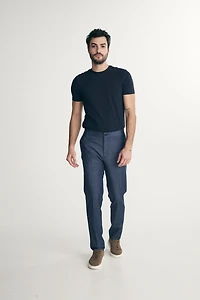 Denim-look Slim-fit pant with elastic sides
