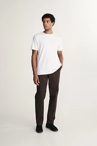 Straight leg pant with elastic sides