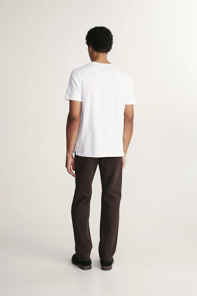 Straight leg pant with elastic sides