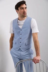 Extra-fitted two tone vest wit