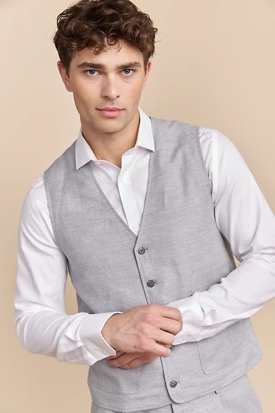 Veste de lin poches appliquées