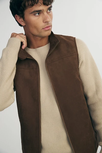 Veste en faux suède