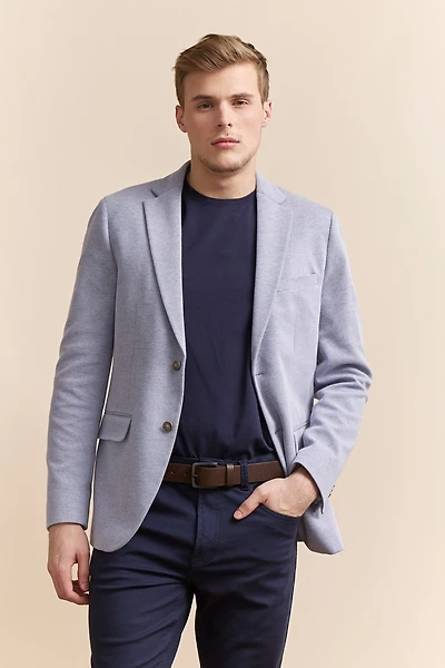 Veston de tricot deux tons fit Ajusté