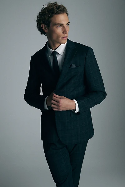 Fitted check blazer