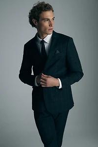 Fitted check blazer