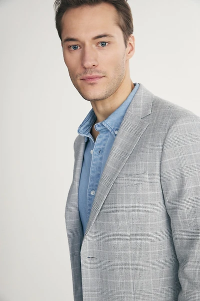 Veston ajusté à carreaux