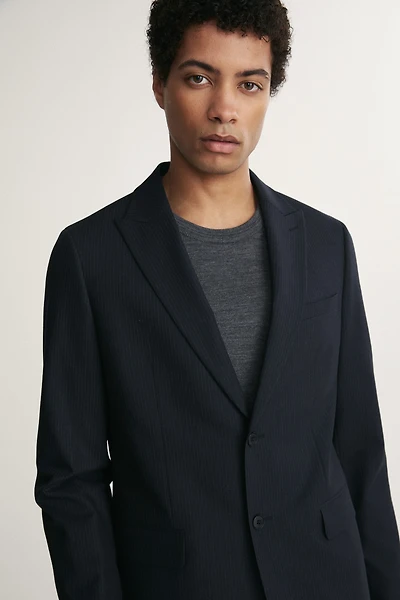 Pinstripe Fitted Blazer