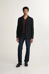 Check Fitted knit blazer