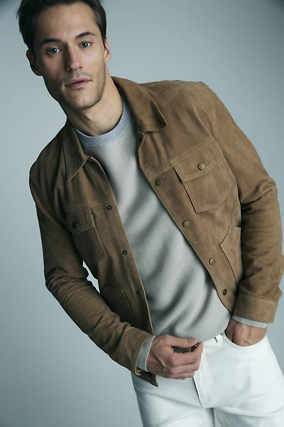 Goat suede overshirt