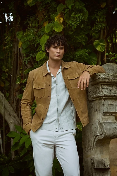 Goat suede overshirt