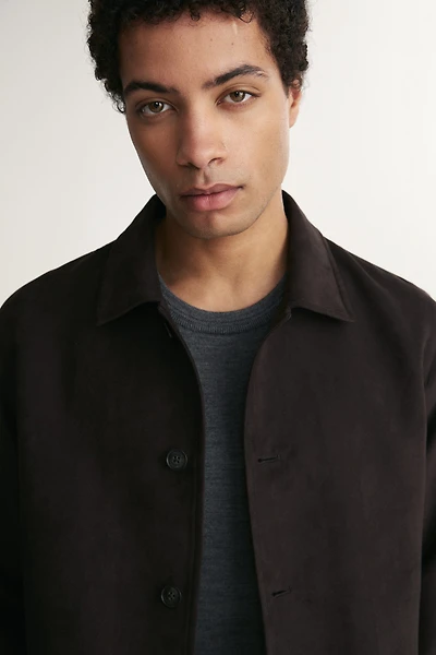 Comfort fit faux suede overshirt