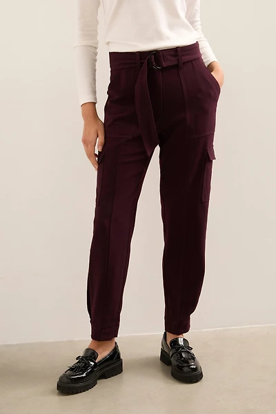 High Waist Fluid Pant With Belt