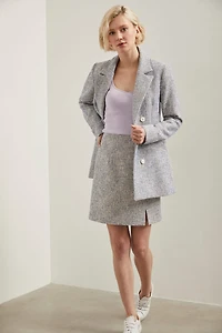 Jupe en tweed avec fente au devant
