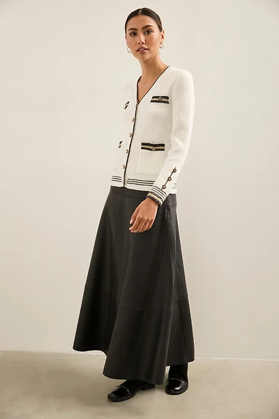 Jupe longue en cuir végétalien