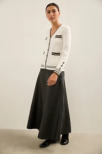 Jupe longue en cuir végétalien