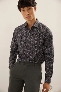 Chemise semi-ajustée imprimé de fleurs