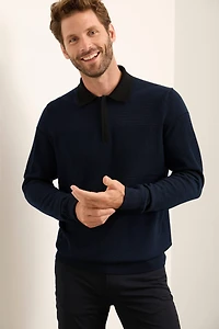 Polo en laine mérinos