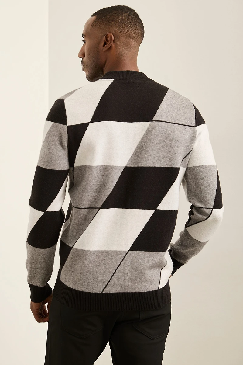 Pull col montant jacquard argyle