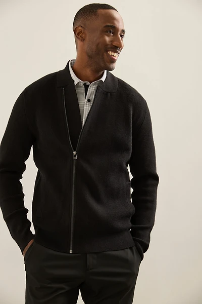 Cardigan zip asymétrique
