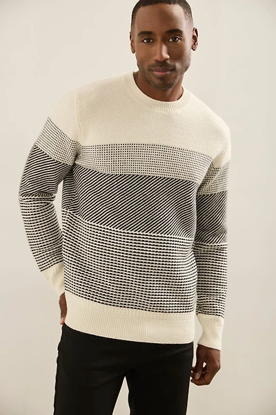 Pull jacquard col rond