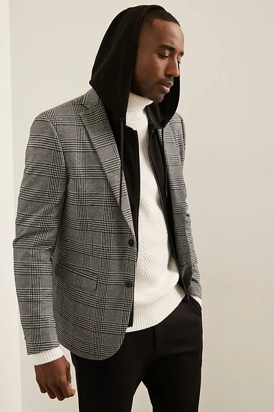 Removable Hood Check Jacket
