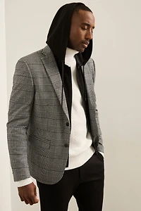 Removable Hood Check Jacket