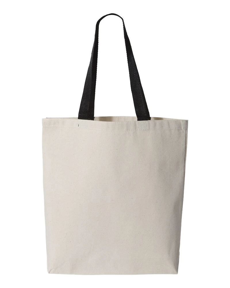 Q-Tees 11L Canvas Tote with Contrast-Color Handles | T-Shirt Time