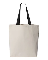 Q-Tees 11L Canvas Tote with Contrast-Color Handles | T-Shirt Time