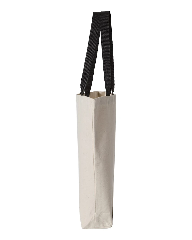 Q-Tees 11L Canvas Tote with Contrast-Color Handles | T-Shirt Time