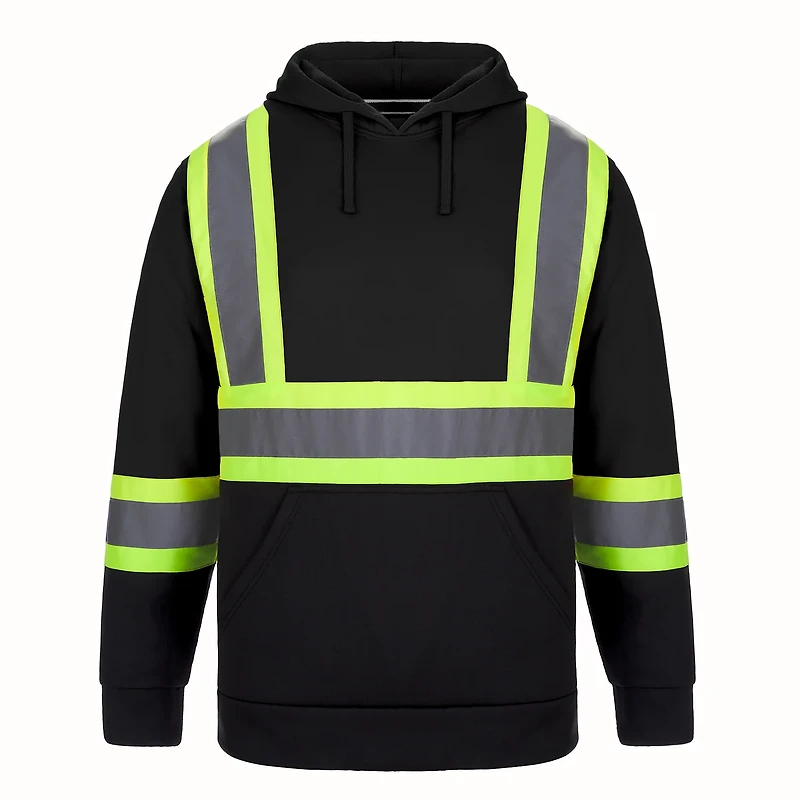 Adult Hi-Vis Safety Pullover Hooded Sweatshirt | T-Shirt Time