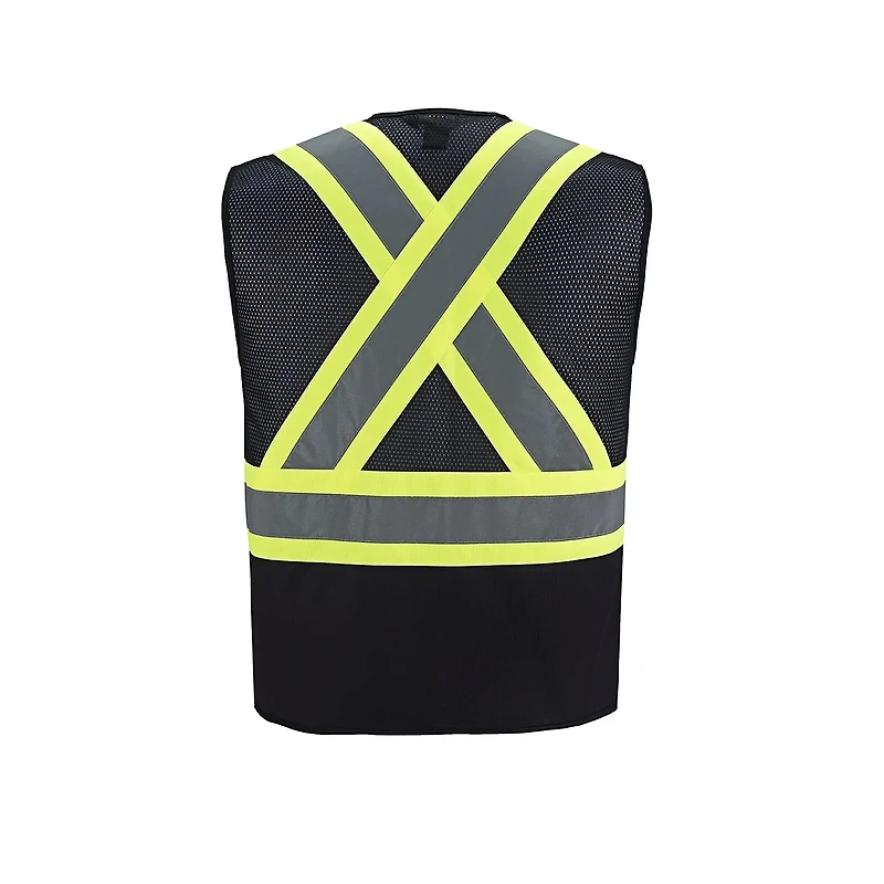 Gilet de sécurité haute visibilité à fermeture éclair sur le devant pour adulte | T-Shirt Time