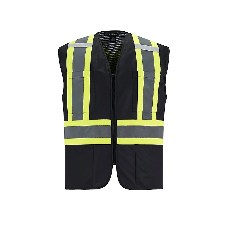 Gilet de sécurité haute visibilité à fermeture éclair sur le devant pour adulte | T-Shirt Time