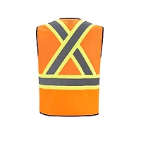 Gilet de sécurité haute visibilité à fermeture éclair sur le devant pour adulte | T-Shirt Time