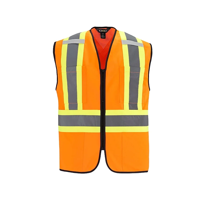 Gilet de sécurité haute visibilité à fermeture éclair sur le devant pour adulte | T-Shirt Time