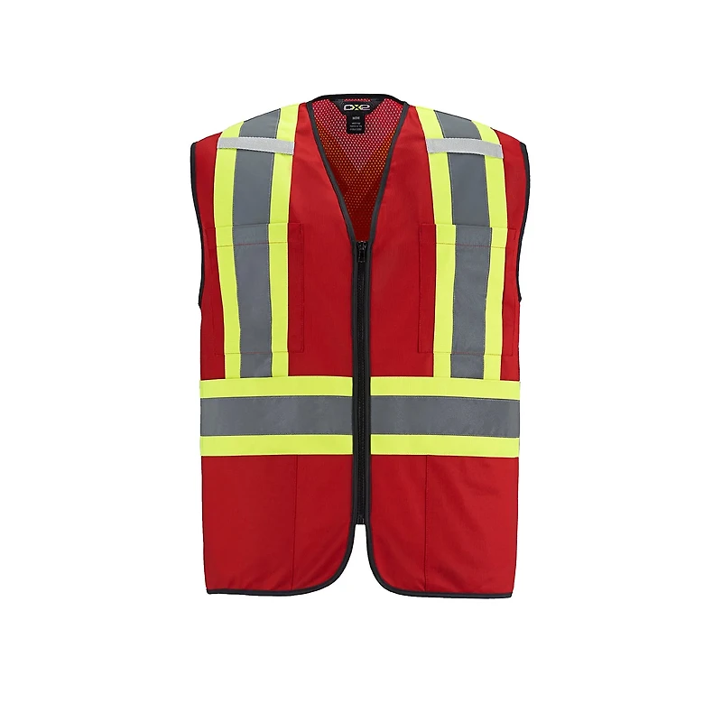 Gilet de sécurité haute visibilité à fermeture éclair sur le devant pour adulte | T-Shirt Time