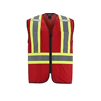 Gilet de sécurité haute visibilité à fermeture éclair sur le devant pour adulte | T-Shirt Time